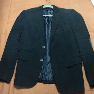 Blue Corduroy Slim Fit Blazer